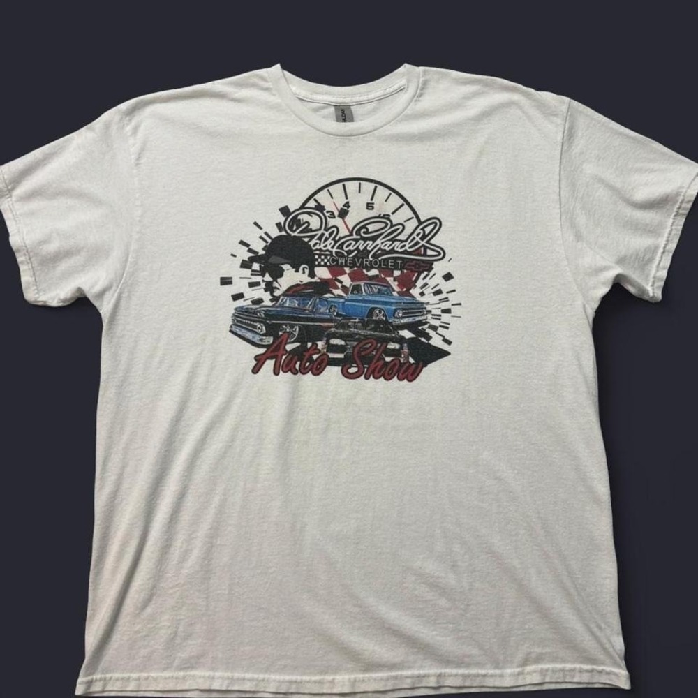 Dale Earnhardt Chevrolet Auto Show T-Shirt White‎ Racing Tee Men's XL 0158